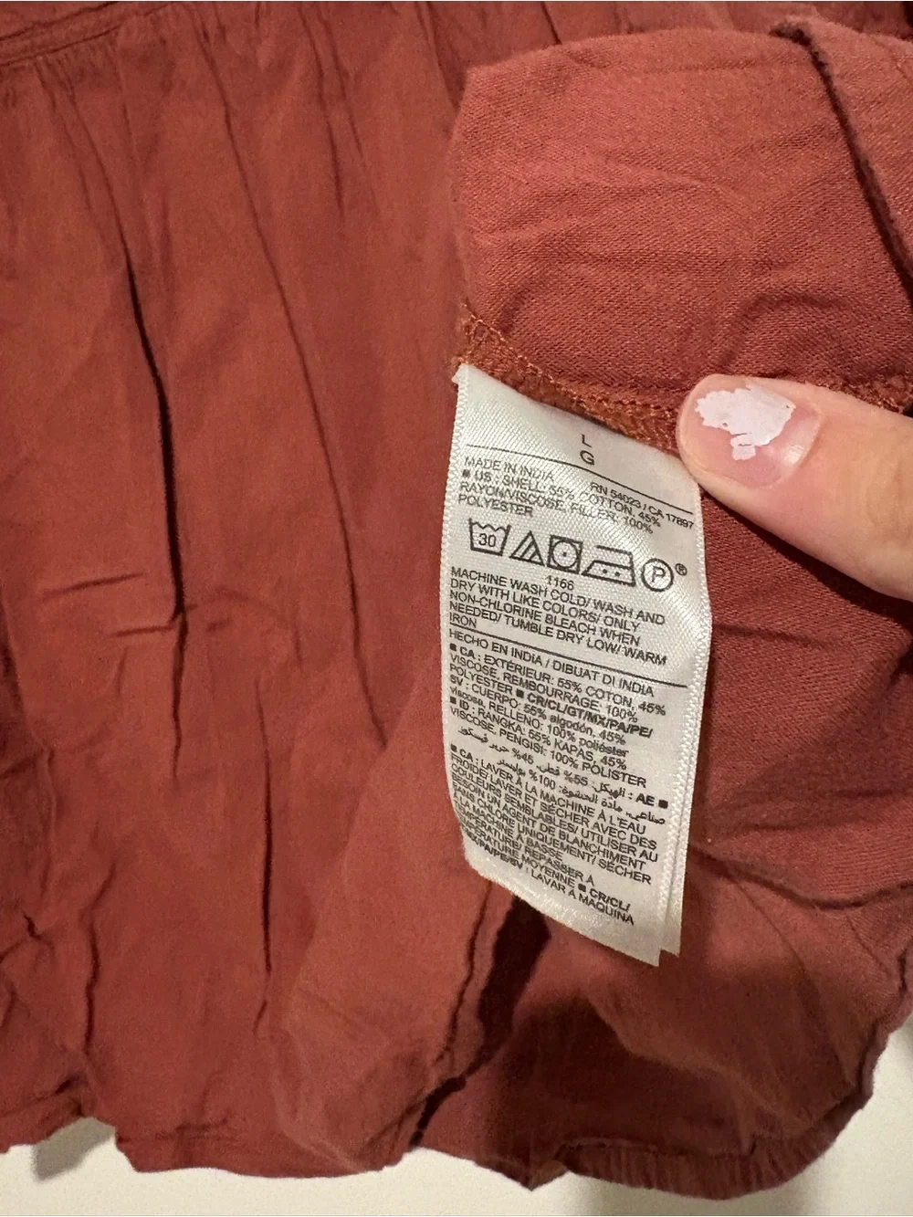 Old navy puff sleeve split neck quilted swing blouse rust orange size large‎